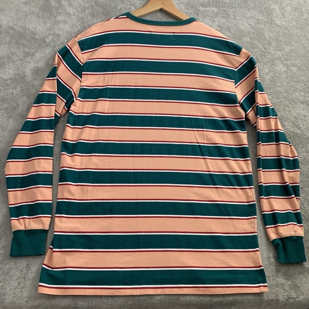 Civil Regime Shirt Mens Large Long Sleeve Crew Neck Pullover Striped Cotton Tee - Picture 7 of 8